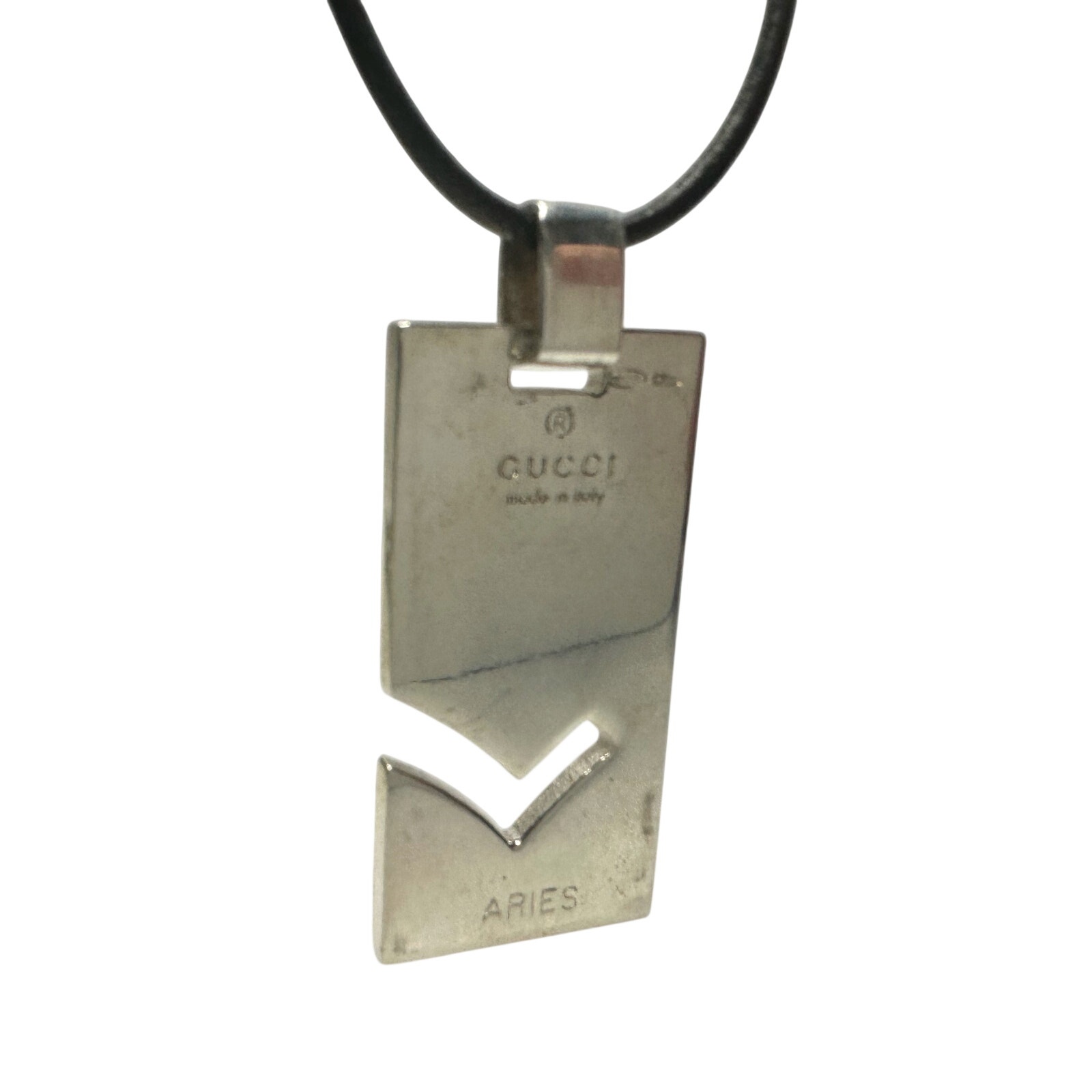 Gucci Aries ( Zodiac / Horoscope ) Sterling Silver Plate Necklace